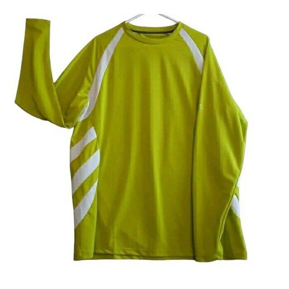 Black Tip T Shirt Men Large Neon Yellow Long Sleeve Sport Gill - Picture 1 of 10